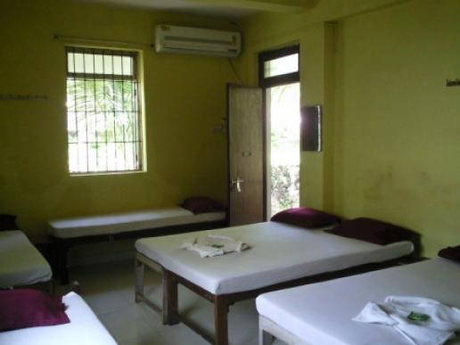 Eight beded hall with 2 built-in toilets from other side