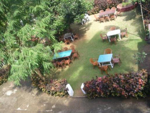 Garden restaurant from hotel room window