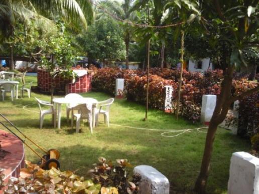 Hotel garden view from a corner
