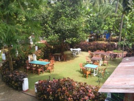 Hotel bar-restaurant and the seating lawn