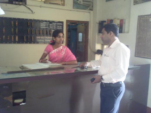 Receptionist at work
